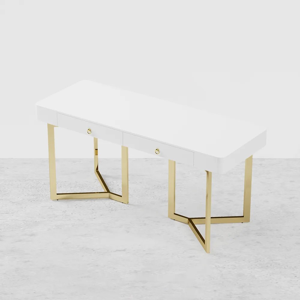 Birou dreptunghiular art nouveau culoare: alb DEPRIMO 12165 by Deprimo