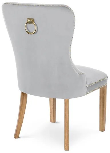Scaun tapitat Madame II Gold stejar-gri deschis - H 101 cm