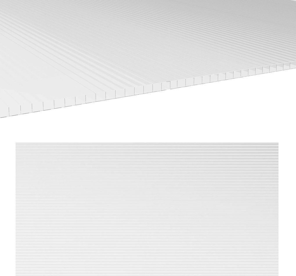 Outsunny 10 Plăci Celulare din Policarbonat 4 mm, Rezistente la UV, Panou Celular Dublu pentru Seră, 120x60 cm, Transparent | Aosom Romania