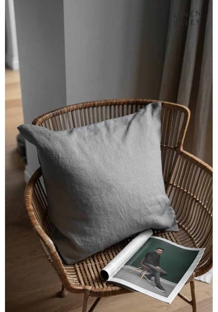 Față de pernă din in 50x50 cm Khaki – Linen Tales