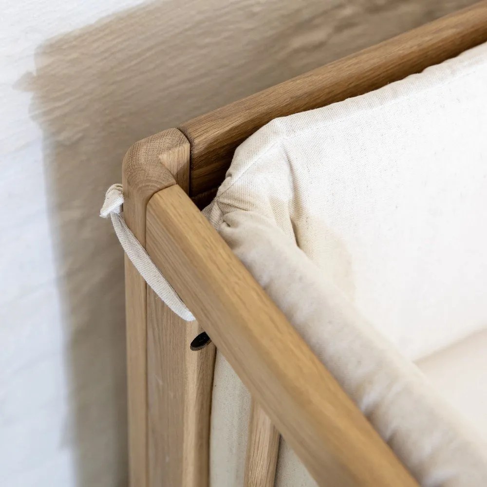 Pătuț în culoare naturală din lemn de stejar cu înălțime reglabilă 60x120 cm Forrest – Vipack