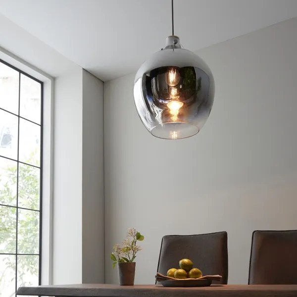 Lustră pe cablu Endon 96442 PANTHER 1xE27/10W/230V crom lucios/fumuriu