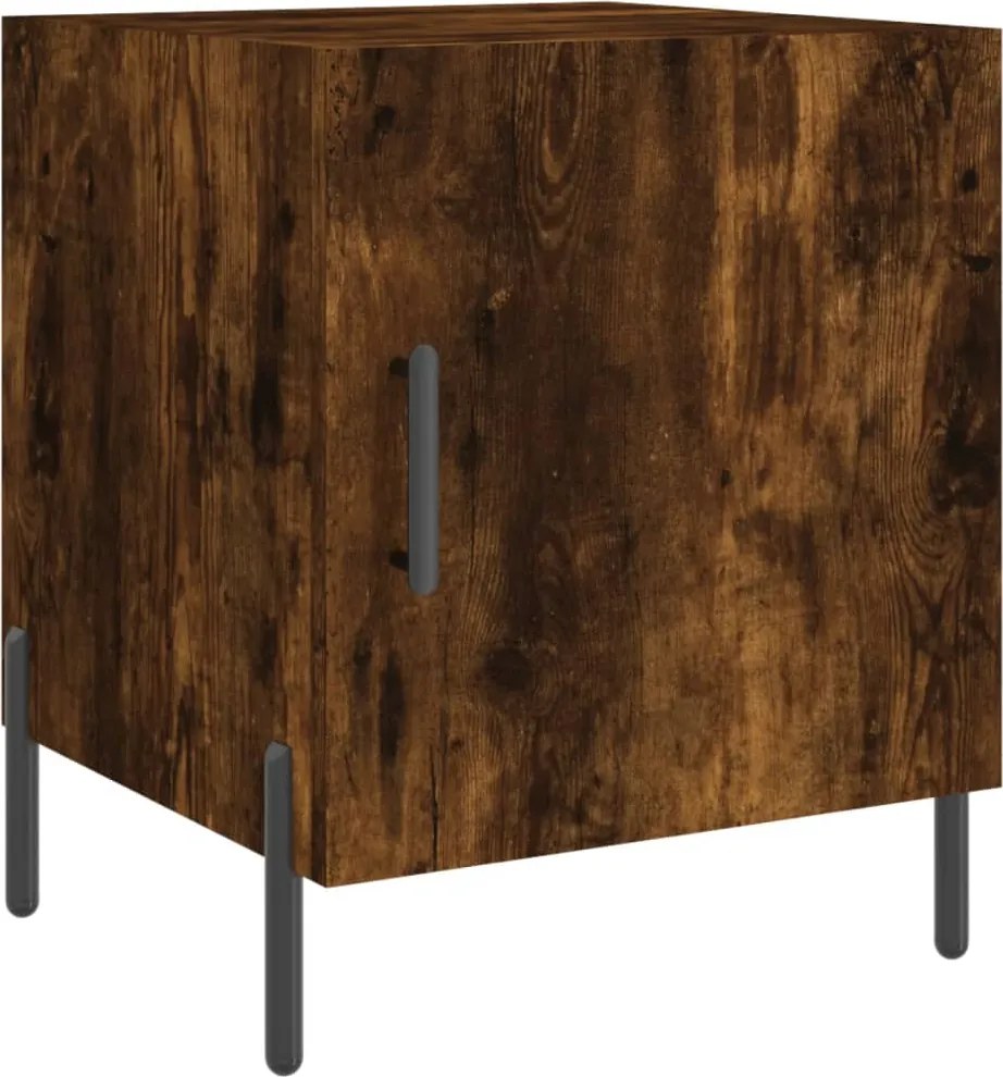 vidaXL Noptieră, stejar fumuriu, 40x40x50 cm, lemn compozit