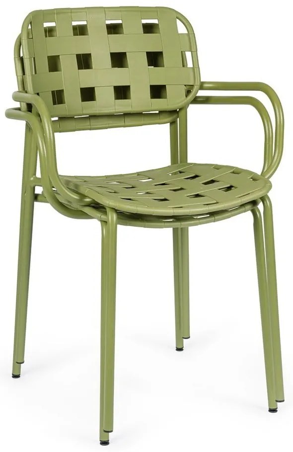 Scaune de grădină verzi 4 buc. din metal Clover – Bizzotto