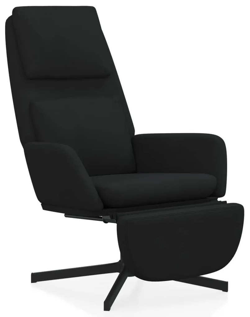 3097815 vidaXL Scaun de relaxare cu taburet, negru, catifea