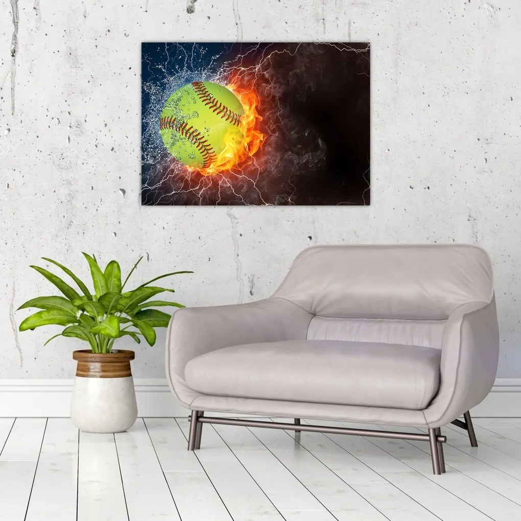 Tablou pe sticlă - Minge de tenis (70x50 cm)