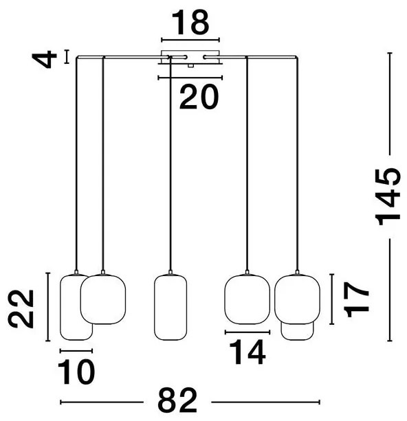 Lustra cu 9 pendule LED design modern AELIA