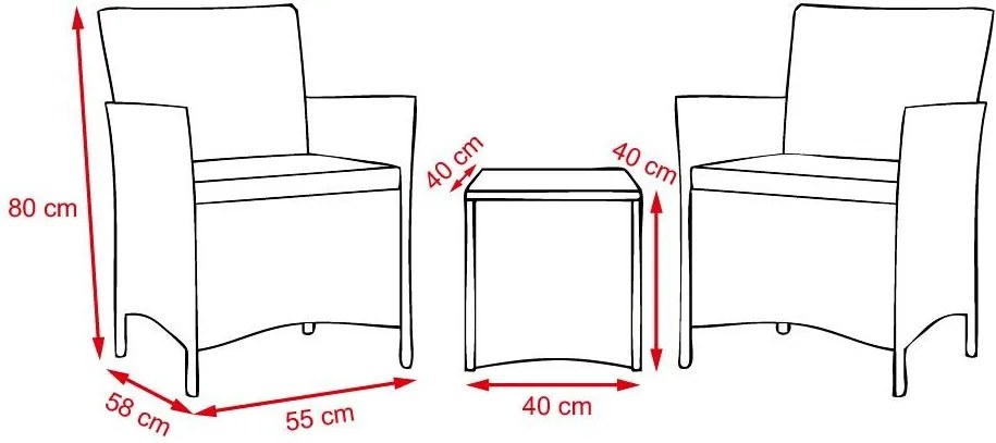 Set de mobilier din ratan Avenberg Veneto,maro/bej