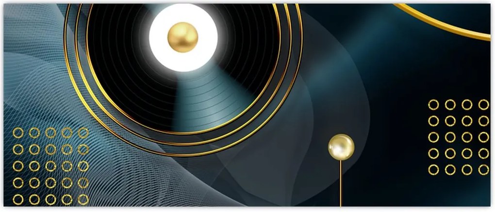 Tablou - Cercuri aurii (120x50 cm)