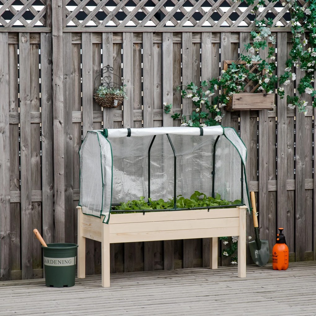 Outsunny Sera Jardiniera Lemn pentru Plante, Design Compact 121x55x117cm, Ideală pentru Grădină | Aosom Romania