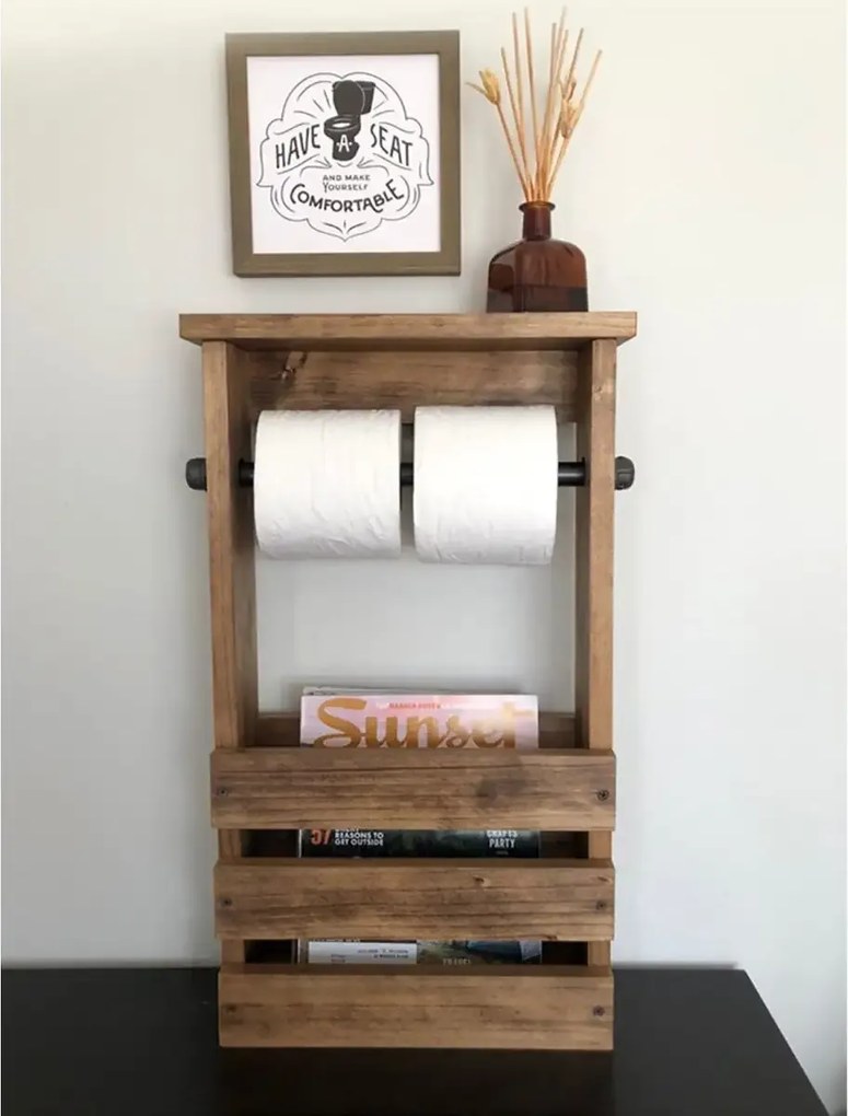 Stand suport toaleta,seria wood,homs,lemn natur,700034