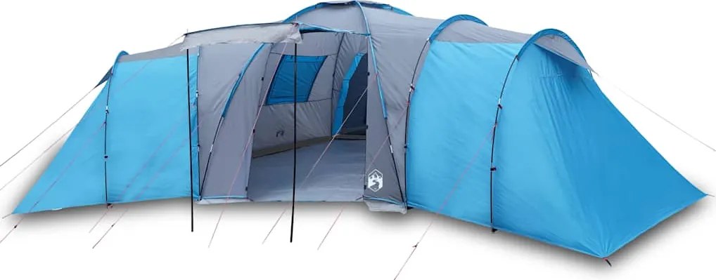 vidaXL Cort de familie cupolă 12 persoane, albastru, impermeabil