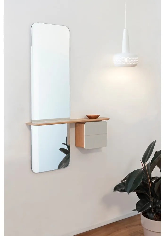 Set pentru hol alb/în culoare naturală cu aspect de lemn de stejar One More Look – UMAGE