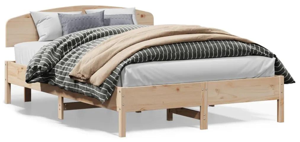 3207213 vidaXL Cadru de pat cu tăblie, 120x200 cm, lemn masiv de pin