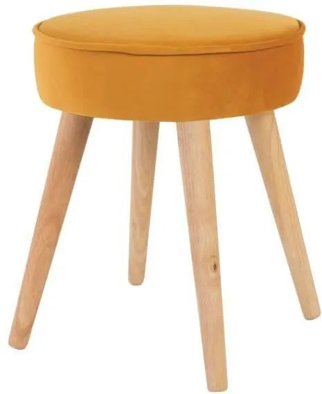 Taburet din Catifea Galben POPY - Catifea Galben Lungime(35 cm) x latime(35 cm) x Inaltime(43 cm)