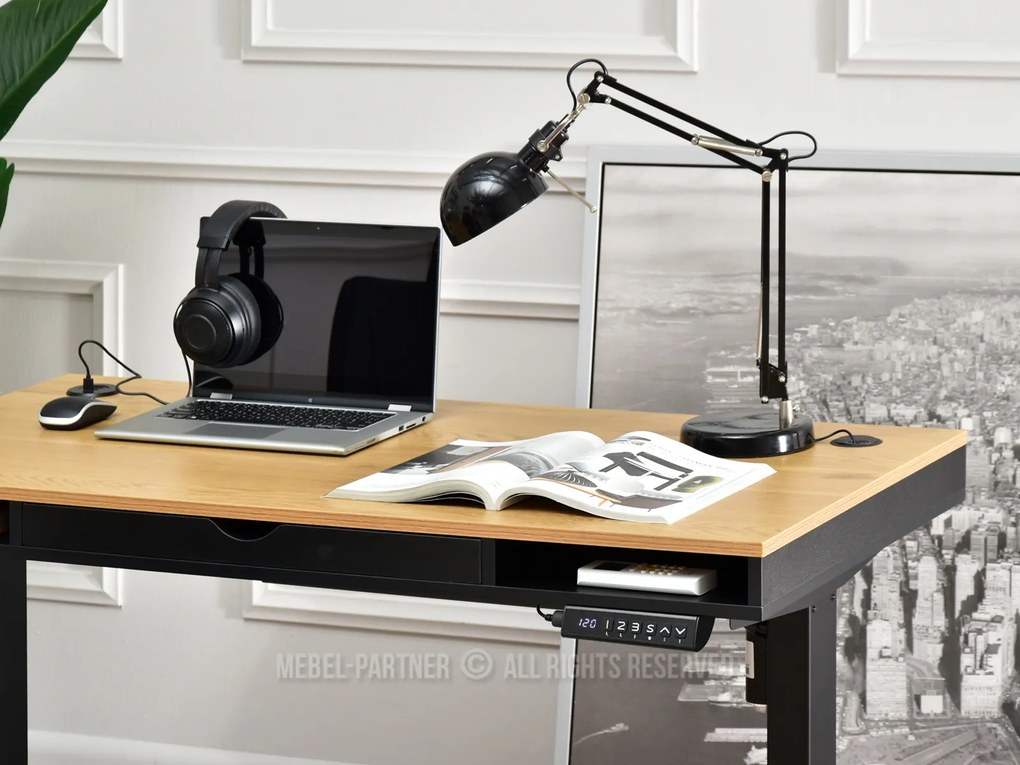 Masă PC Osto 120 (stejar negru + alb). 1109816