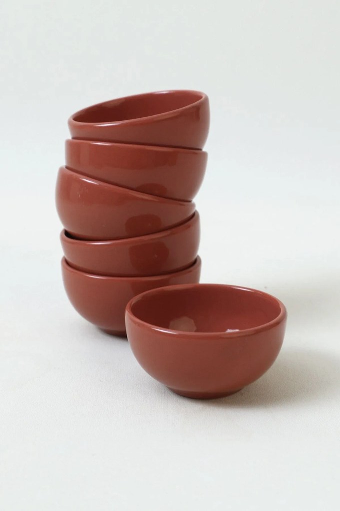 Set 6 boluri X00017481, maro, ceramica, 8 cm