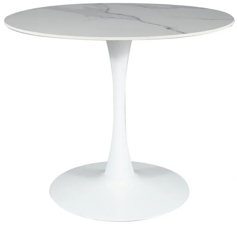 Masa rotunda Espero alb/alb ø90/h75 cm