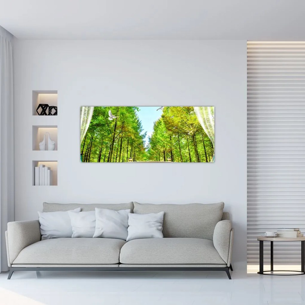 Tablou - Privire spre pădure (120x50 cm)