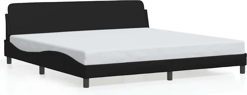 vidaXL Cadru de pat, Dover, negru, 193x203 cm, piele eco