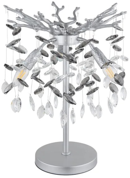 Globo 64138TS - Lampă de masă QUEENA 3xE14/40W/230V argintie