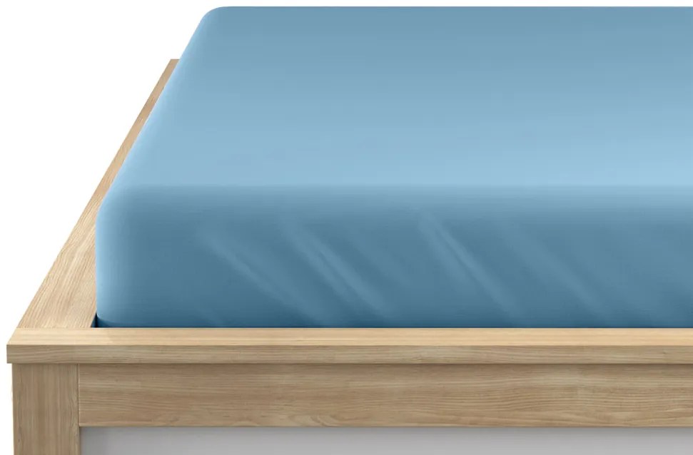 Cearsaf Jersey EXCLUSIVE cu elastic albastru deschis 160 x 200 cm