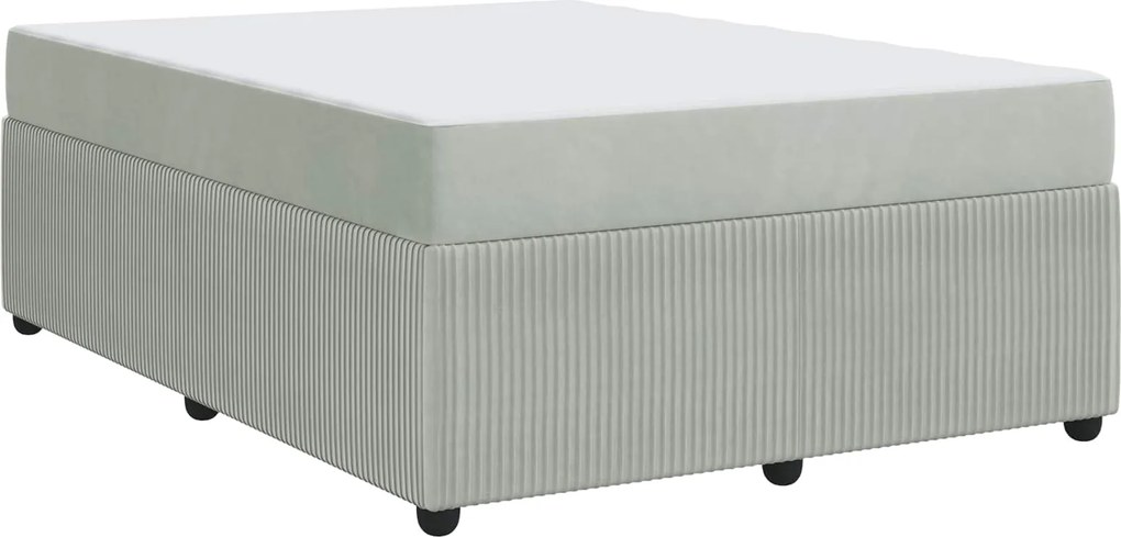 vidaXL Cadru de pat cu saltea Gri deschis 160 x 200 cm țesătură