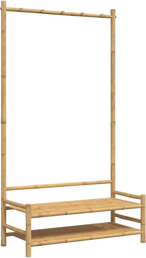 vidaXL Cuier pentru haine cu rafturi, 103x40x183 cm, bambus
