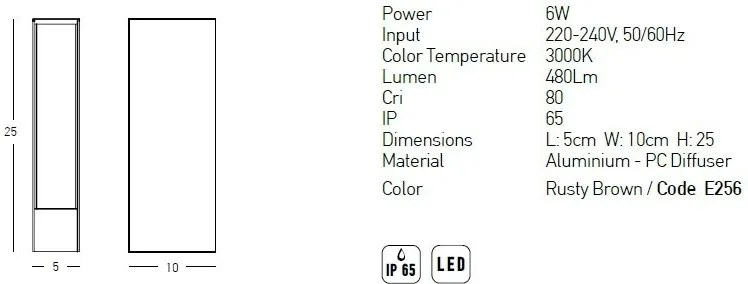 Mini Stalp LED pentru iluminat exterior decorativ IP65 Kylee rustic H-25cm