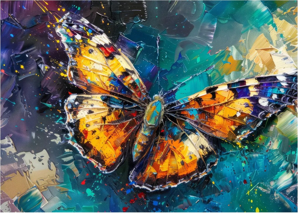 Tablou - Fluture, pictură în ulei (70x50 cm)