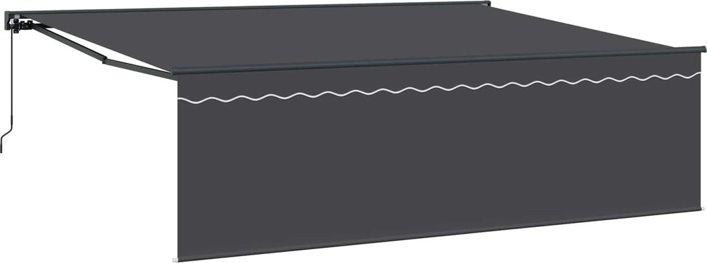 vidaXL Cortina Retractabilă Manual Antracit 450 × 300 cm