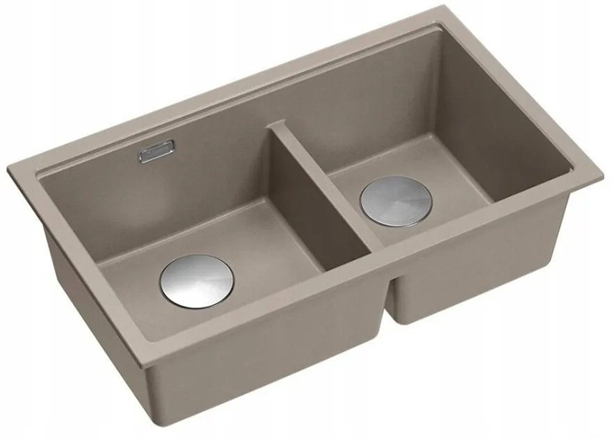 Chiuveta compozit incastrata Quadron Logan 120 bej soft taupe - inox 76x45 cm
