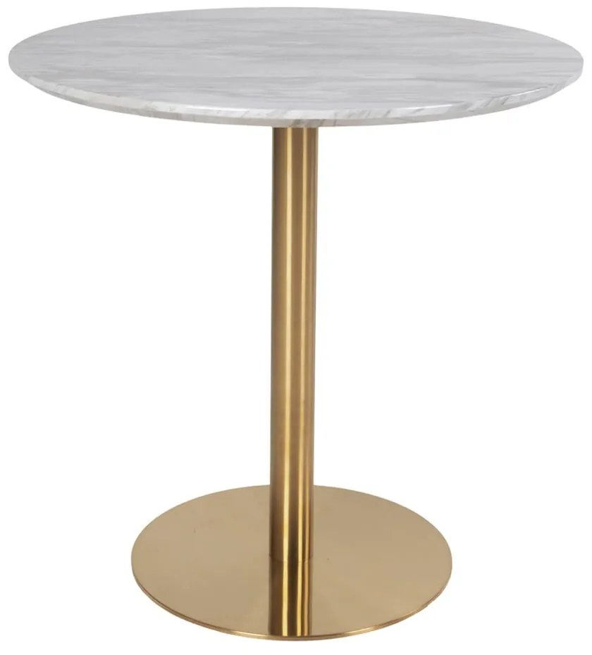 Masă de dining rotundă cu blat cu aspect de marmură ø 90 cm Bolzano – House Nordic