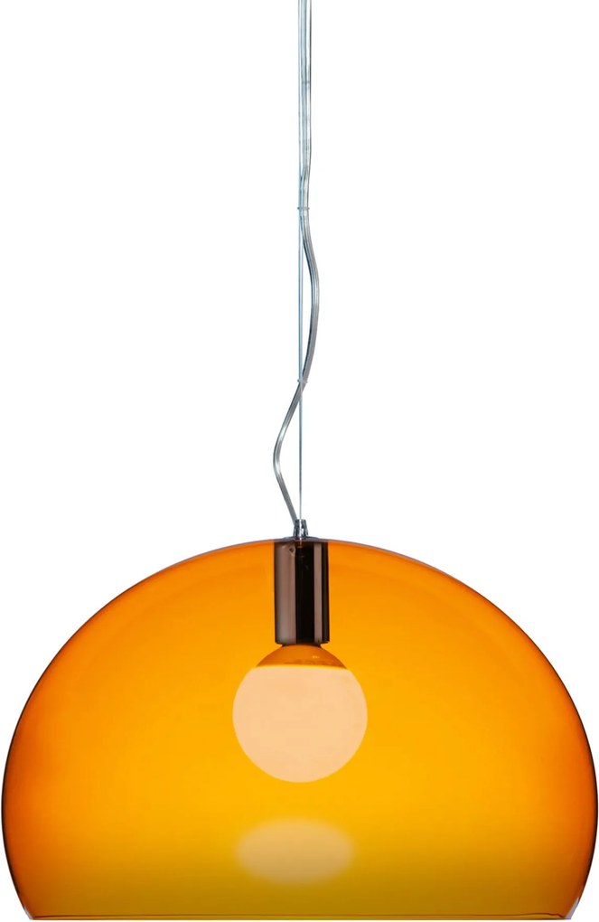 Suspensie Kartell FL/Y design Ferruccio Laviani, E27 max 15W LED, h33cm, portocaliu transparent