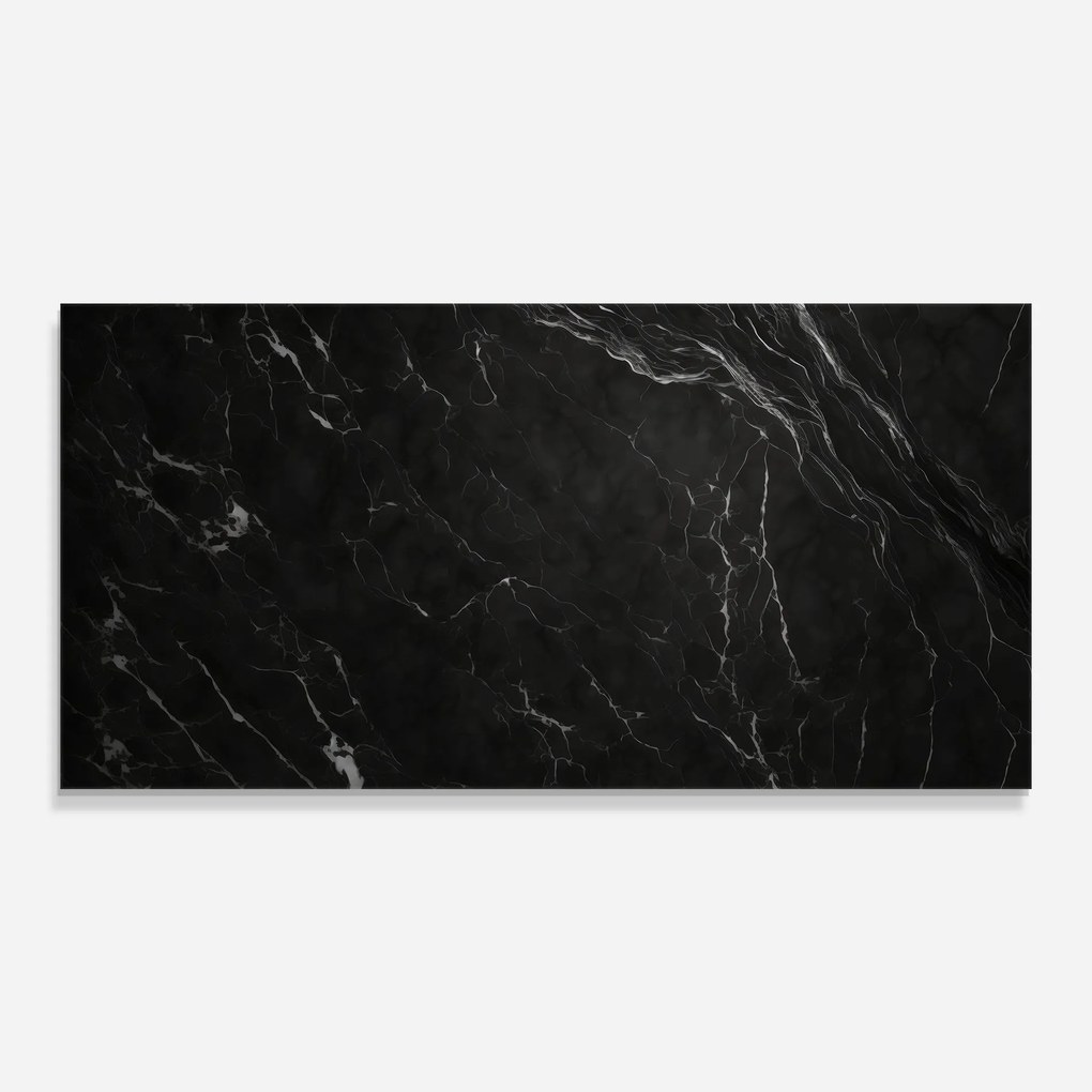 Panou Sticla Bucatarie, 60x120cm, Protectie aragaz, Antistropi, Termorezistent, Abstracte, Marble, Black Marble