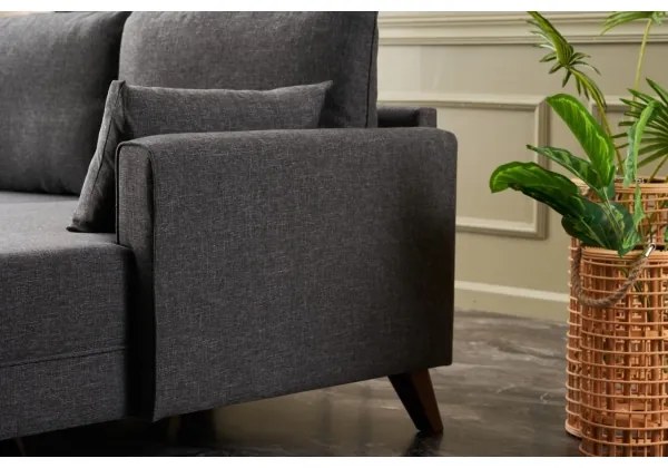 Colțar în L RIGA, antracit, orientare dreaptă