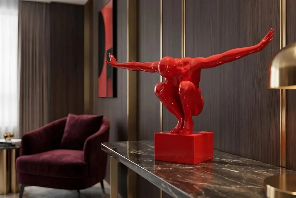 Statueta decorativa HIGH DIVER 50cm rosu
