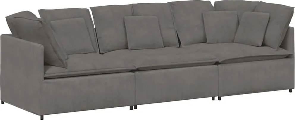 vidaXL Canapea modulară cu perne, gri deschis, țesătură velur