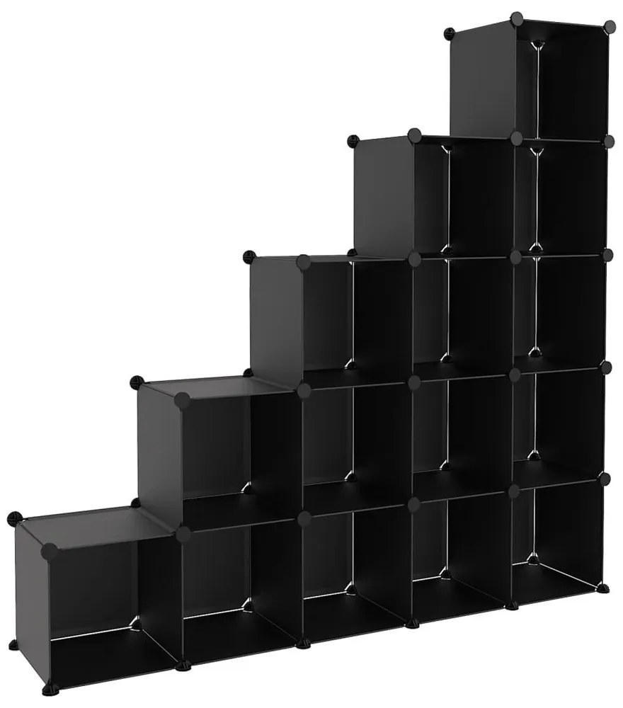 Cub depozitare variabil 15 buc, negru