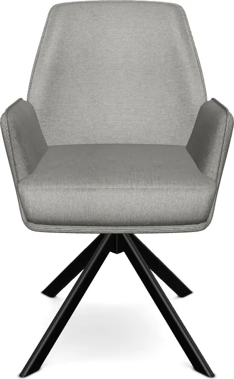Scaun rotativ HUGO, bej/negru, stofa clasica/metal, 58x46x90 cm