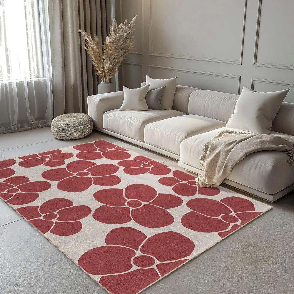 Covor tip traversă roșu lavabil 60x230 cm Red Meadow – Mila Home