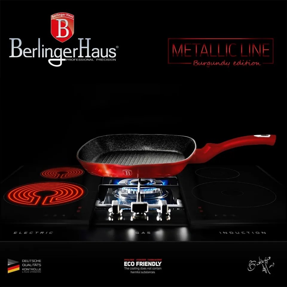 Tigaie Grill 28 cm Burgundy Metallic Line Berlinger Haus BH 1271N