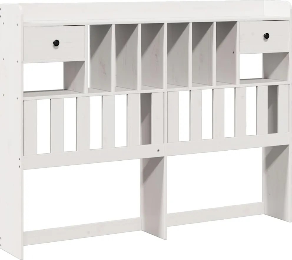 vidaXL Tăblie de pat cu depozitare alb 160 cm lemn masiv de pin