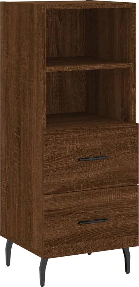 vidaXL Servantă, stejar maro, 34,5x34x90 cm, lemn compozit
