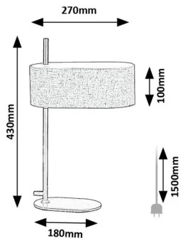 Lampă de masă Rabalux 74241 NARMIN 1xE14/40W/230V
