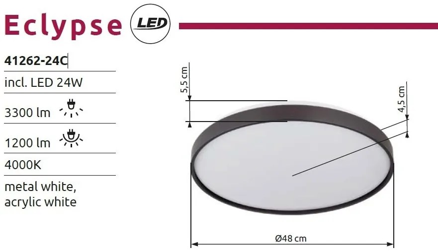 Plafoniera LED slim design circular ECLYPSE