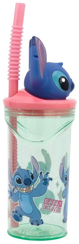 Disney Lilo și Stitch Easily Distracted Cana cu pai 3D din plastic 360 ml