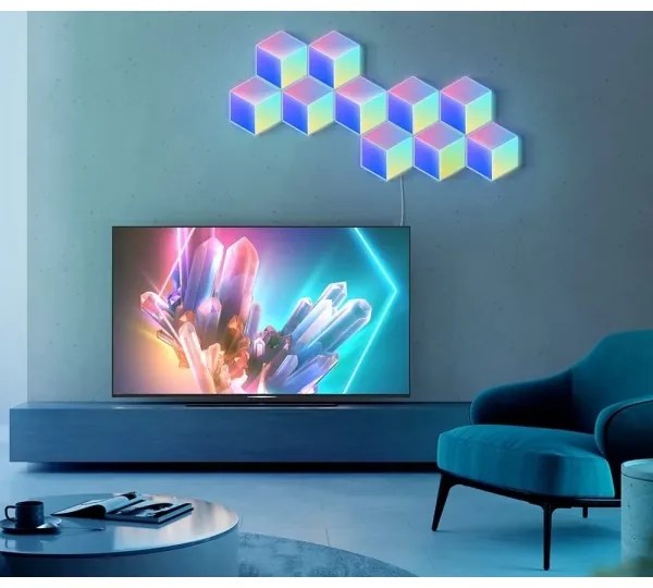 SET 10x corp de iluminat LED Govee Glide Hexa Pro LED Smart RGBIC Wi-Fi