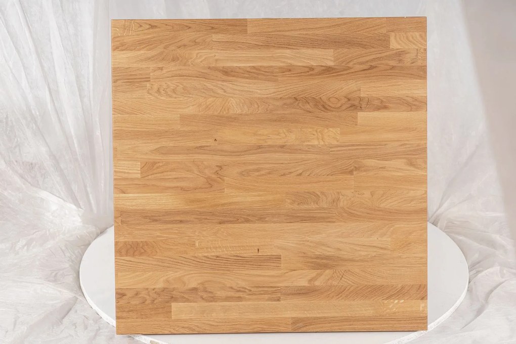 Masa de dining neagra cu blat din stejar PURO 70x70
