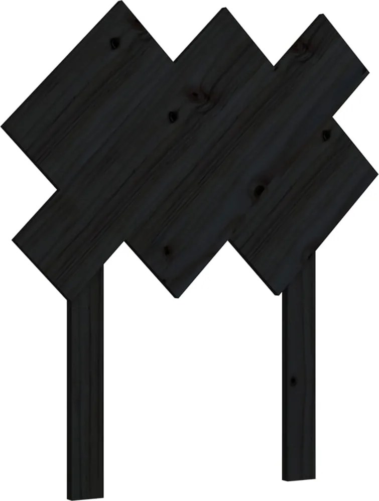 vidaXL Tăblie de pat, negru, 72,5x3x81 cm, lemn masiv de pin